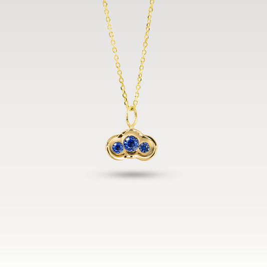 Blue Sapphire Obi no.3 Pendant (with 16"-18" chain)