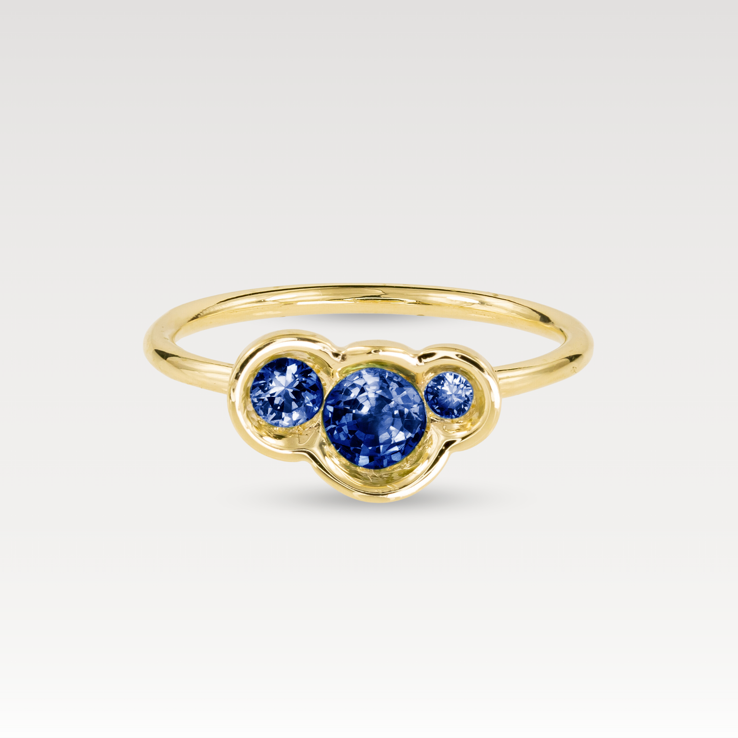 Blue Sapphire Round Obi no.3 Ring - 0.55 tcw